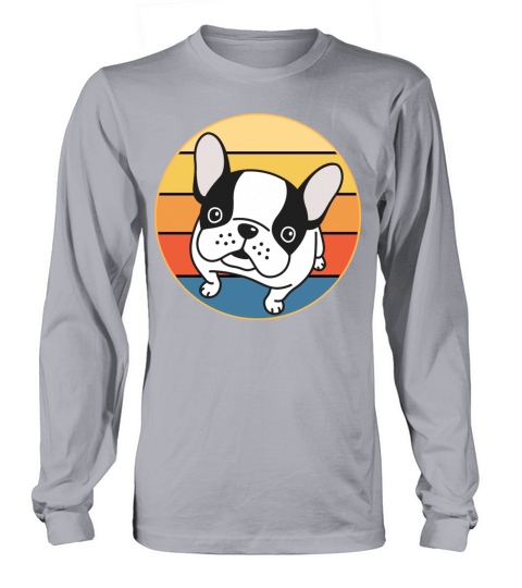 French Bulldog Dog Breed Vintage Retro Sunset Long sleeved Unisex