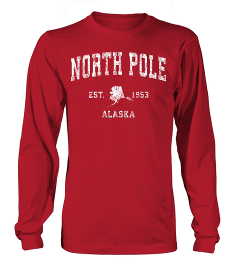 North Pole Alaska Ak Vintage Athletic Sports Desig Long sleeved Unisex