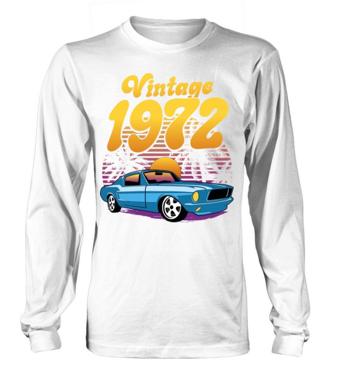 Retro Sunset With Car Vintage 50th Birthday Long sleeved Unisex