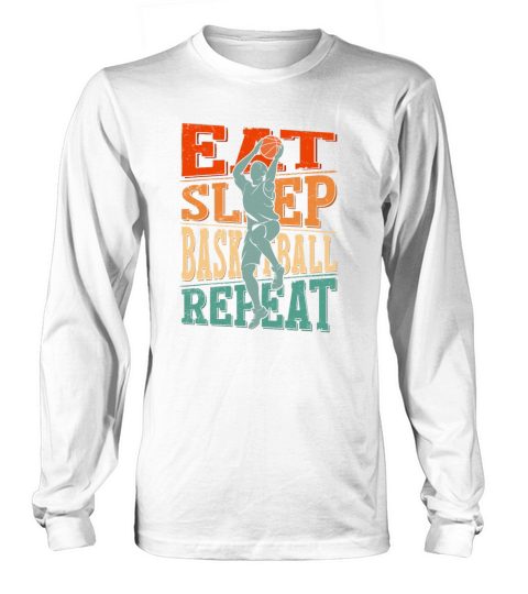Vintage Eat Sleep Basketball Repeat Long sleeved Unisex
