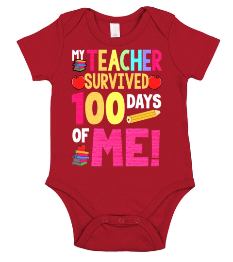 100 days of school teacher survived Short Sleeve Baby One-Piece