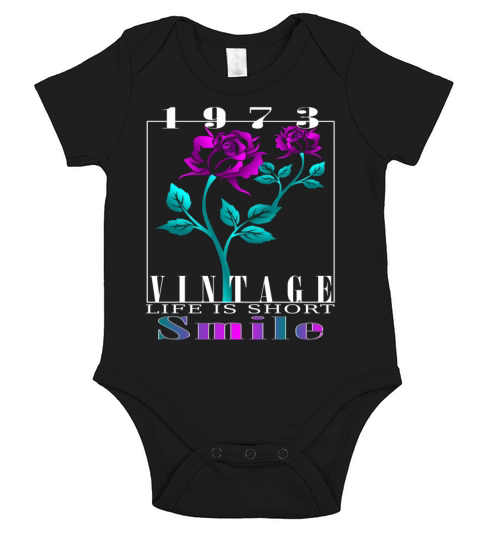 1973 Born Vintage Rose Gift Short Sleeve Baby One-Piece