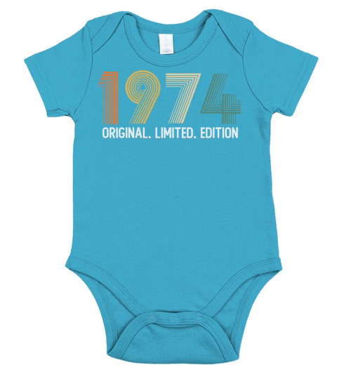1974 Vintage Birthday since in 1974 Short Sleeve Baby One-Piece