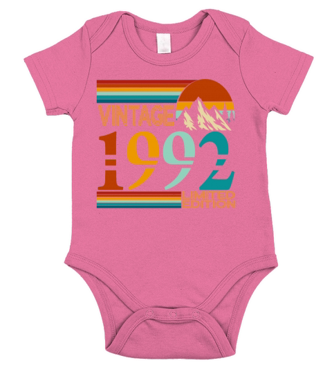1992 vintage vintage retro birthday gift Short Sleeve Baby One-Piece
