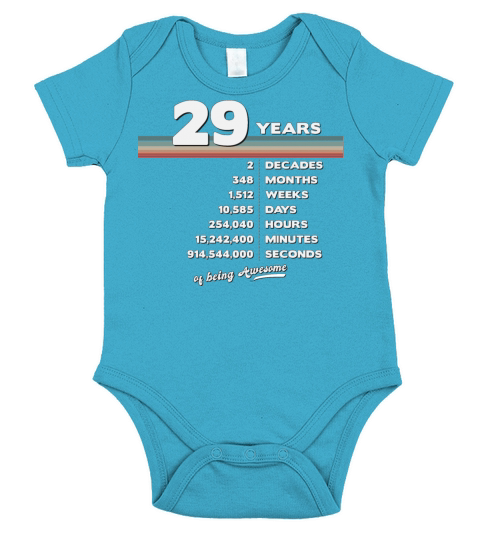29th Birthday Vintage 29 Years Old Retro 348 Short Sleeve Baby One-Piece