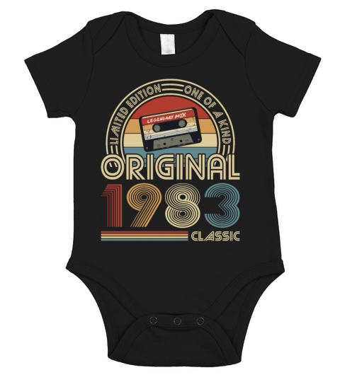 40th birthday vintage 1983 original 1983 classic Short Sleeve Baby One-Piece