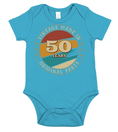50th Happy Birthday Vintage Made In 50 Years Old Short Sleeve Baby One-Piece