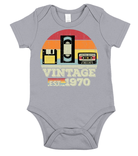 53 Year Old Vintage 1970 53rd Birthday Gift Short Sleeve Baby One-Piece