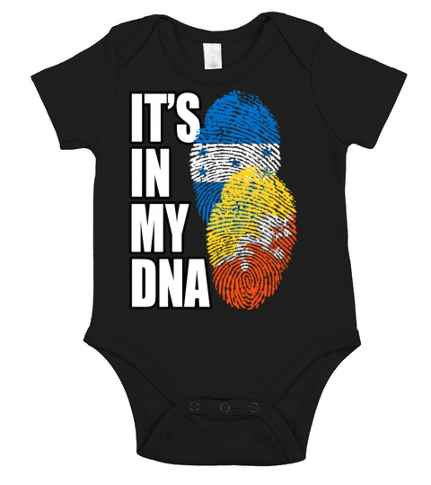 Bhutanese And Honduran Mix Heritage DNA Flag Short Sleeve Baby One-Piece