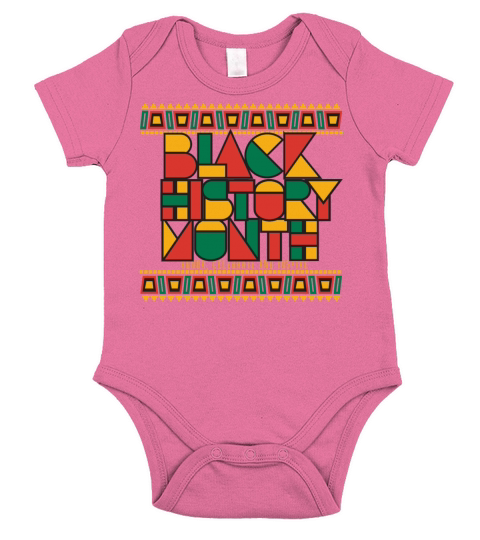 Black Geometric History Month Short Sleeve Baby One-Piece