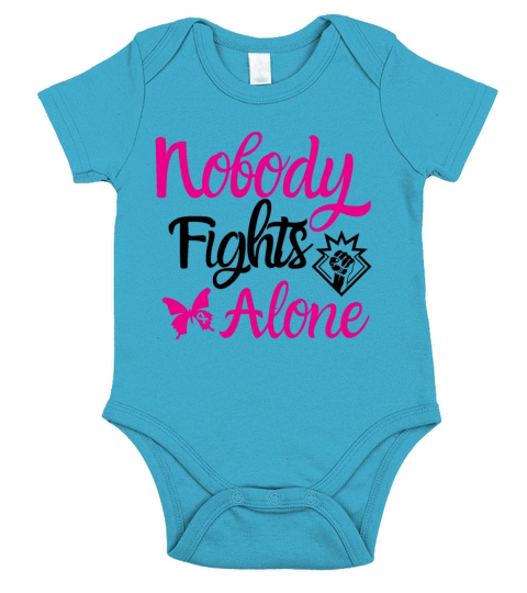 Breast Cancer Awareness Nobody Fights Alone Short Sleeve Baby One-Piece
