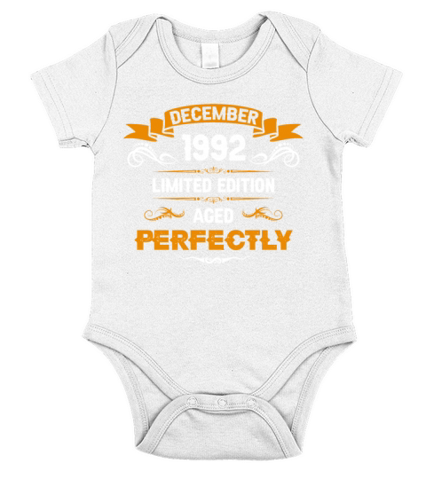 December 1992 Vintage Birthday Present Short Sleeve Baby One-Piece
