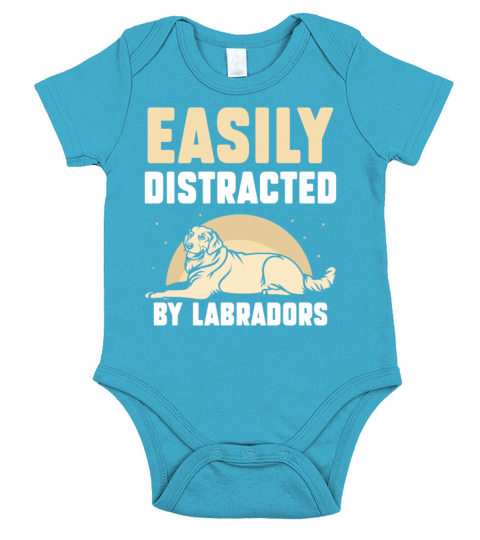 Easily Distracted By Labradors Short Sleeve Baby One-Piece