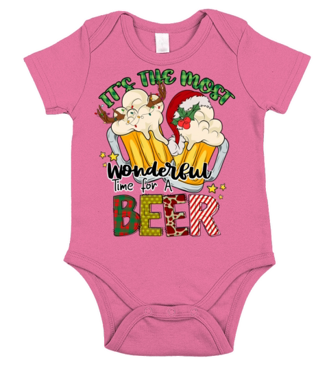 Funny Christmas For Beer Lovers Short Sleeve Baby One-Piece