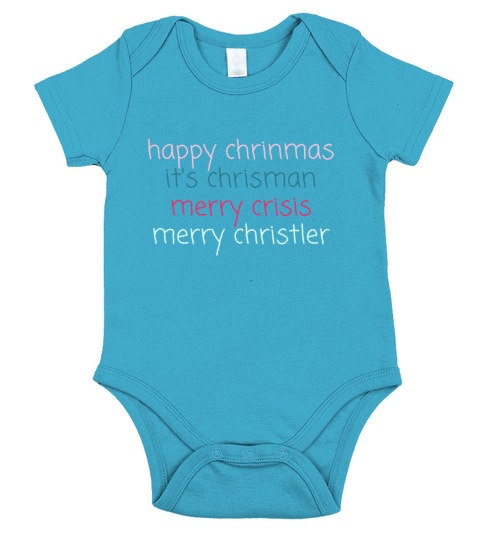 happy chrinmas its chrisman merry crisis merry ch Short Sleeve Baby One-Piece