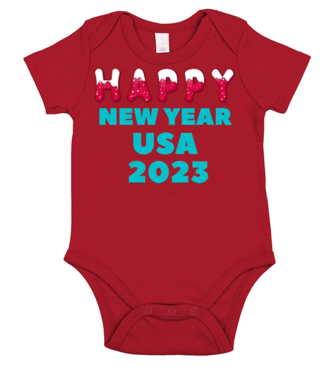 Happy new year Usa 2023 Short Sleeve Baby One-Piece