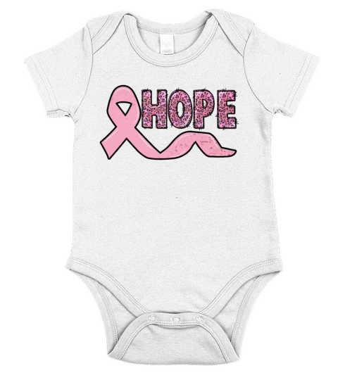 Hope Pink Ribbon - Breast Cancer Awareness Short Sleeve Baby One-Piece