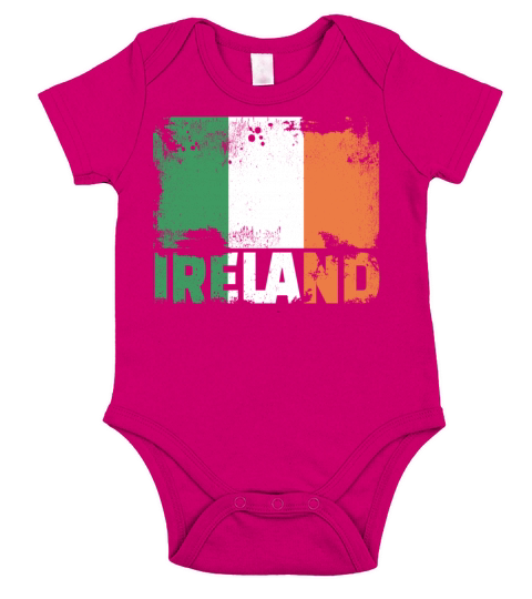 Ireland Flag Vintage Distressed Irish Grunge Trave Short Sleeve Baby One-Piece