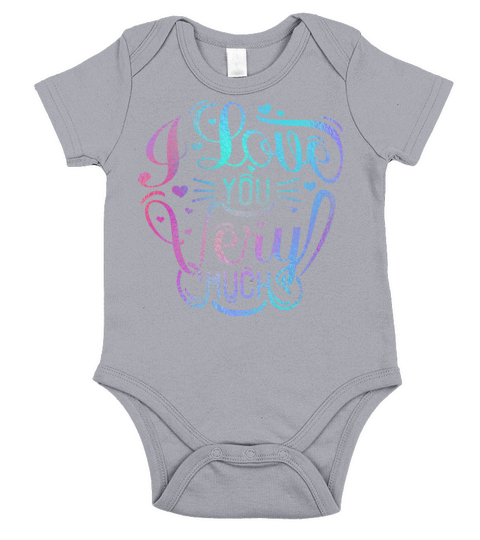 Iridescent Valentine - Love you very much Short Sleeve Baby One-Piece
