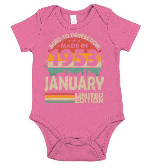 January 1953 Vintage Birthday Retro Short Sleeve Baby One-Piece
