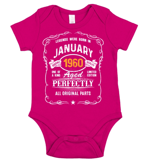 Legends Were Born In January 1960 Vintage Retro Short Sleeve Baby One-Piece