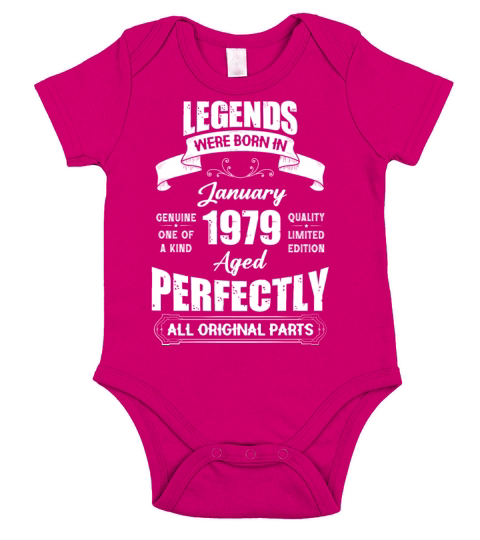 Legends Were Born In January 1979 Birthday Short Sleeve Baby One-Piece