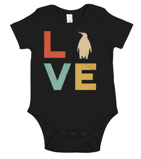 Love Penguin Vintage Rodent Lovers Womens Penguin Short Sleeve Baby One-Piece