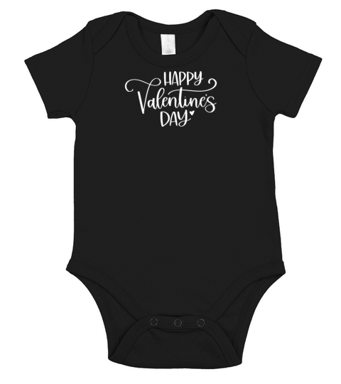 Love Valentine Happy Valentines Day Short Sleeve Baby One-Piece