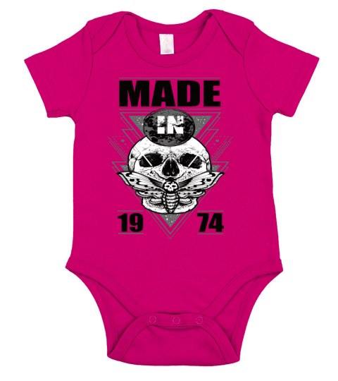 Made In 1974 Vintage Retro Limited Edition Short Sleeve Baby One-Piece