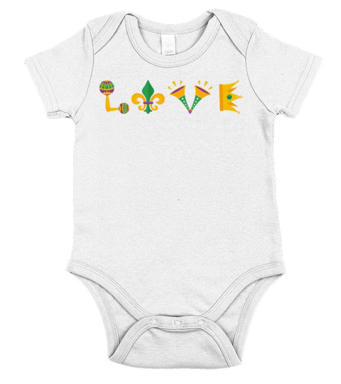 Mardi Gras Party New Orleans Louisiana Parade Short Sleeve Baby One-Piece