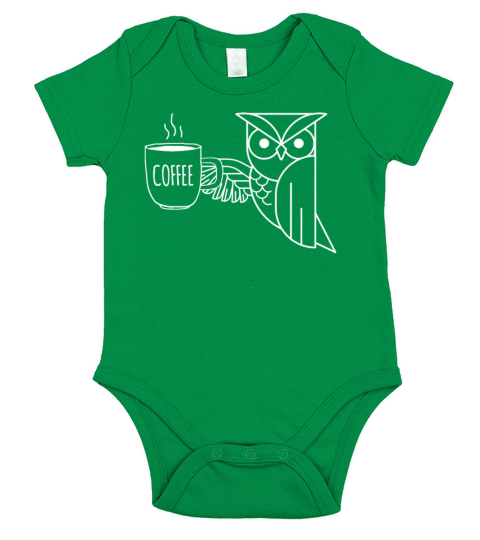 Minimalistic Owl Coffee Short Sleeve Baby One-Piece