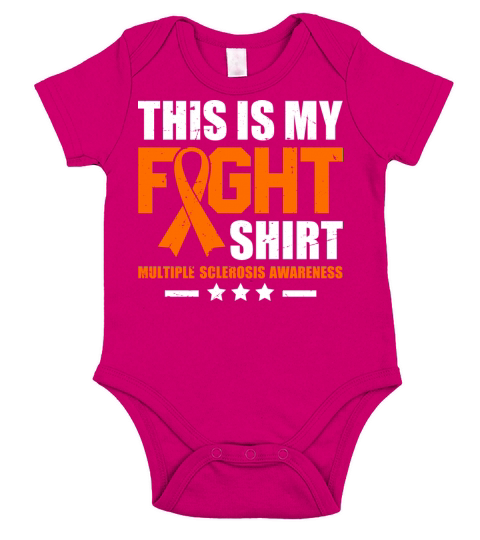 Multiple Sclerosis Awareness Fight Orange Ribbon Short Sleeve Baby One-Piece