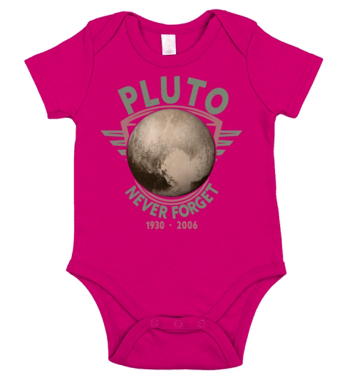 Never Forget Pluto Design Retro Style Funny Space Short Sleeve Baby One-Piece