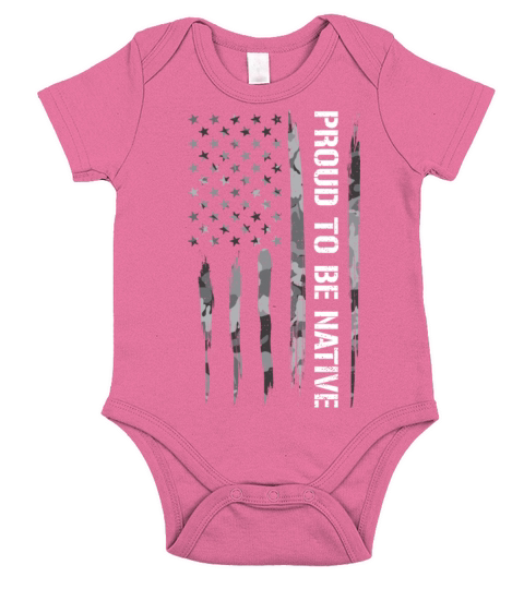 Proud To Be Native - American Flag Short Sleeve Baby One-Piece