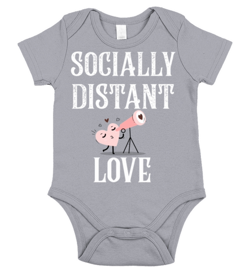 Socially Distant Love Quarantine Valentines Day De Short Sleeve Baby One-Piece
