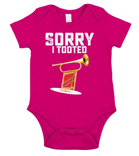 Sorry I Tooted Trumpet Short Sleeve Baby One-Piece