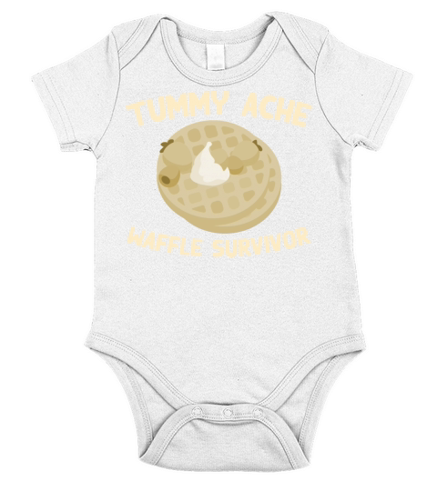 Tummy Ache Waffle Survivor Funny Favorite Food Short Sleeve Baby One-Piece