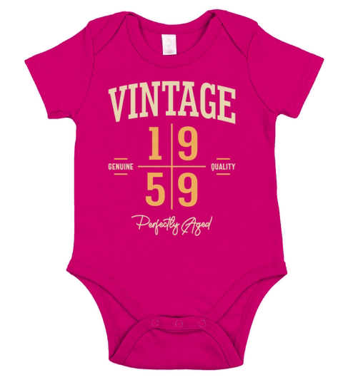 Vintage 1959 64th Birthday Short Sleeve Baby One-Piece