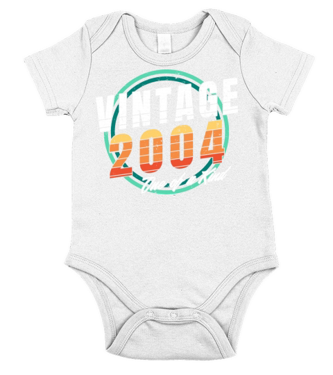 Vintage 2004 Shirt for Men Women 19 Year Old 19th Short Sleeve Baby One-Piece