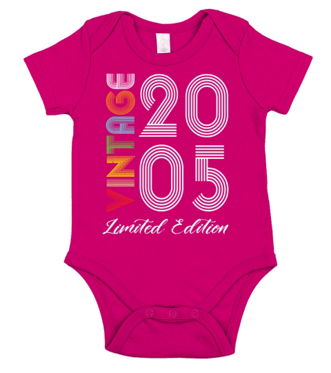 Vintage 2005 Vintage Birthday Retro Vintage Short Sleeve Baby One-Piece