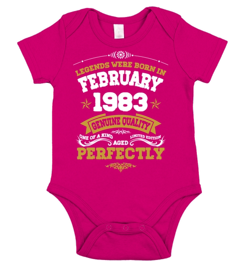 Vintage Aged To Perfection Ferbuary 1983 Short Sleeve Baby One-Piece