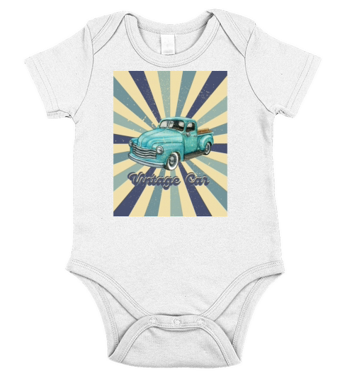 Vintage Car Short Sleeve Baby One-Piece