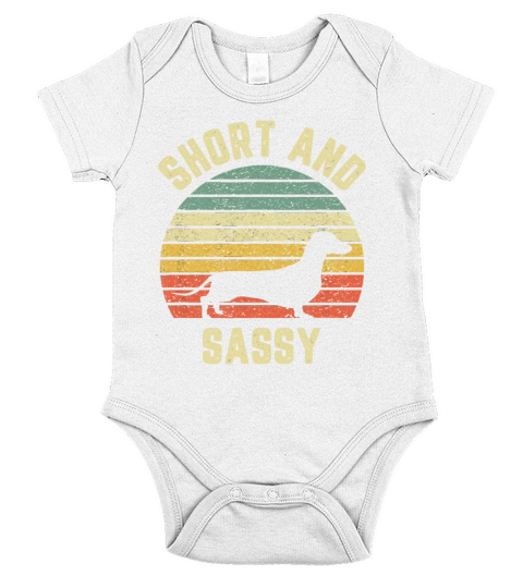Vintage Dachshund Funny Weiner Dog Short Sassy Short Sleeve Baby One-Piece