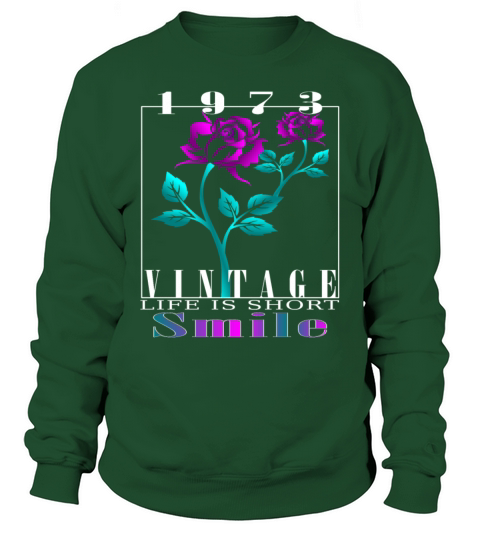 1973 Born Vintage Rose Gift Sweatshirt Unisex