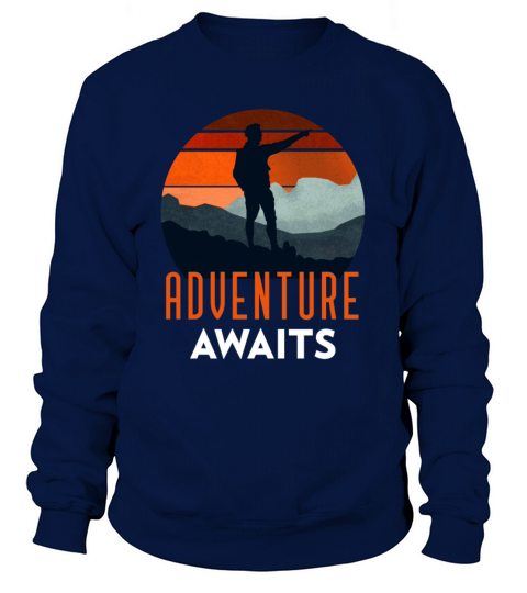 Adventure Awaits Retro Vintage Mountain Adventurer Sweatshirt Unisex