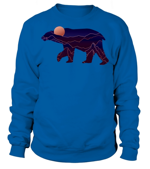 Bear With Abstract Mountain Sweatshirt Unisex