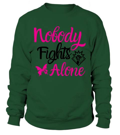 Breast Cancer Awareness Nobody Fights Alone Sweatshirt Unisex