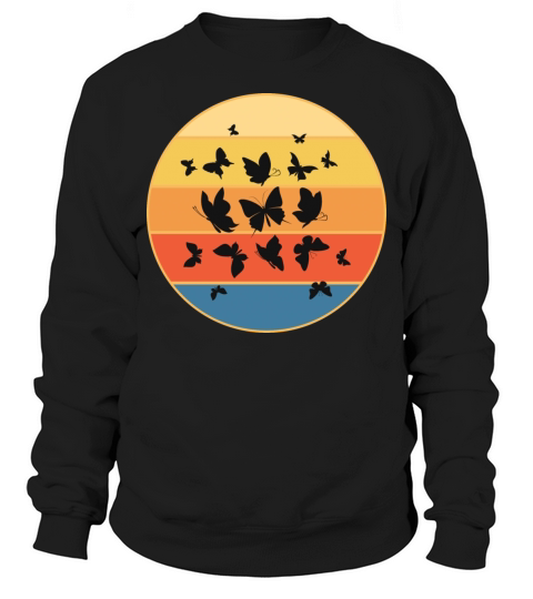 Cute Butterfly Retro Sunset Vintage Animal Insect Sweatshirt Unisex
