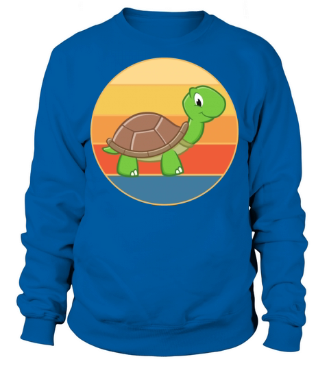 Cute Turtle Vintage Retro Sunset Marine Animal Sweatshirt Unisex
