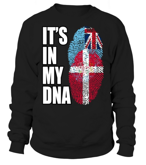 Fijian And Danish Mix Heritage DNA Flag Sweatshirt Unisex